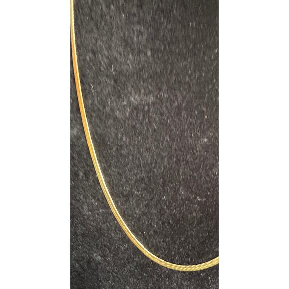 22" Gold Snake Chain Necklace – 3 mm Wide, Stainless Steel Gold-Tone, New N123 - Picture 2 of 4